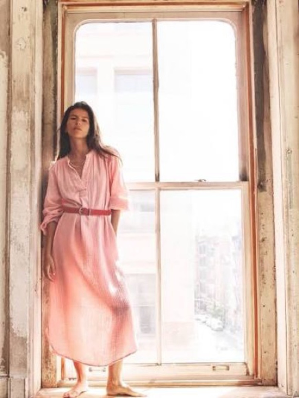 Xirena Josephine Pink Gauze Cotton Longsleeve Dress Size XS
